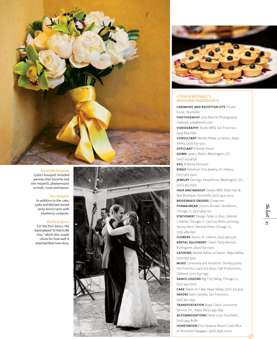 Napa Destination wedding photography featured in The Knot
